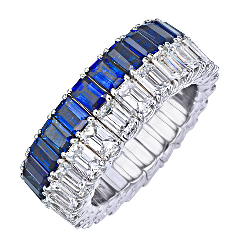 Picchiotti 18kt White Gold Blue Sapphire and White Diamond Xpandable Ring